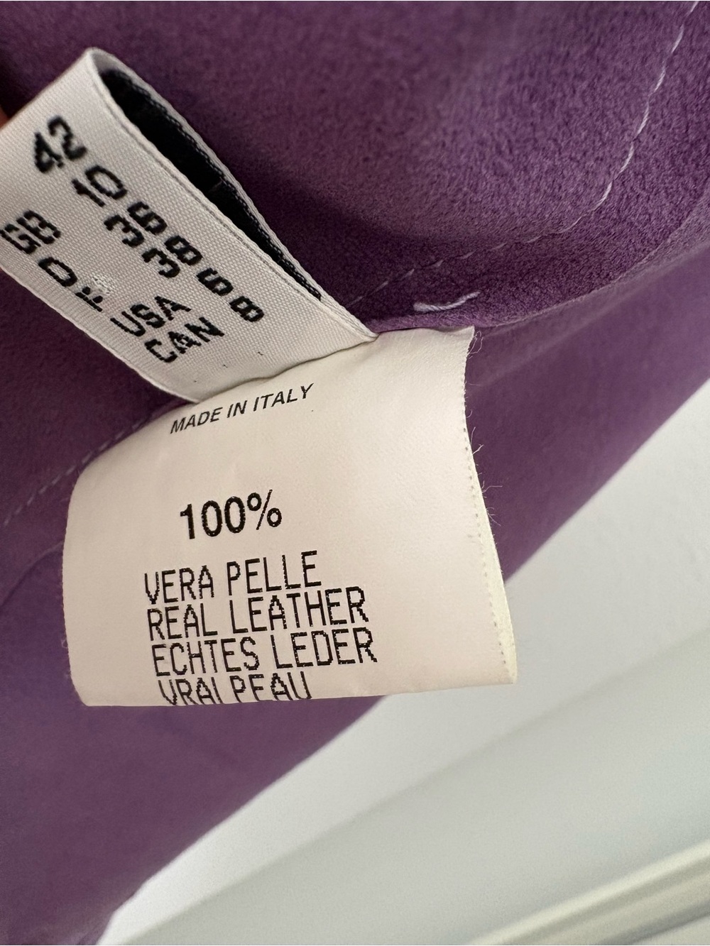 Women's Lavender Leather Zip Jacket - Picture 7 of 8
